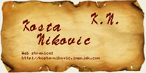 Kosta Niković vizit kartica